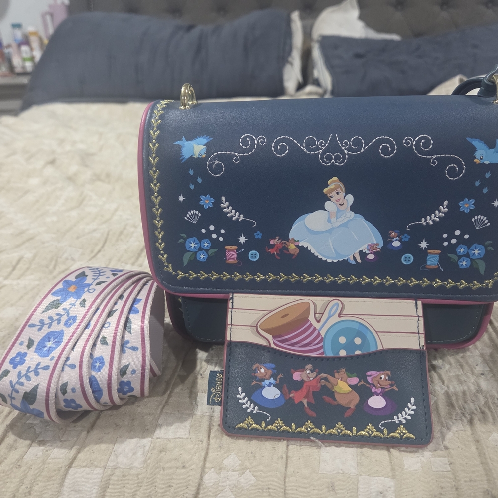 Loungefly Blue Crossbody Bag with Cinderella Design